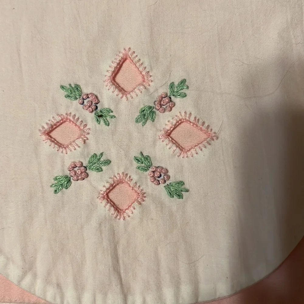 Pillow cases, (2 pair)pink/white. Custom . Standard